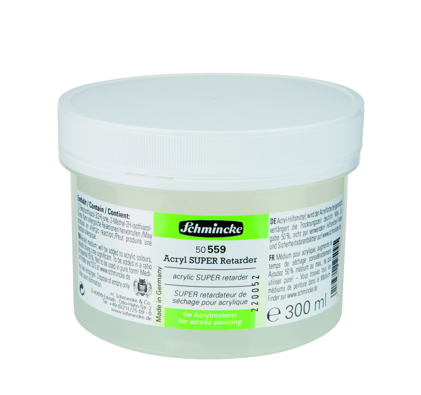 Schmincke Retarder Ritardante Per Colori Acrilici, 250 Ml, Aumenta I Tempi Di Asciugatura Fino Al 50%